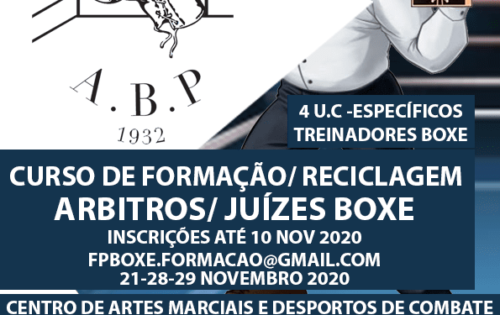 Curso de formação/reciclagem arbitros/juízes boxe